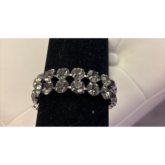 Vintage Weiss Rhinestone Bracelet With Double Row & Clasp Detail Marked sparkles - Picture 9 of 16